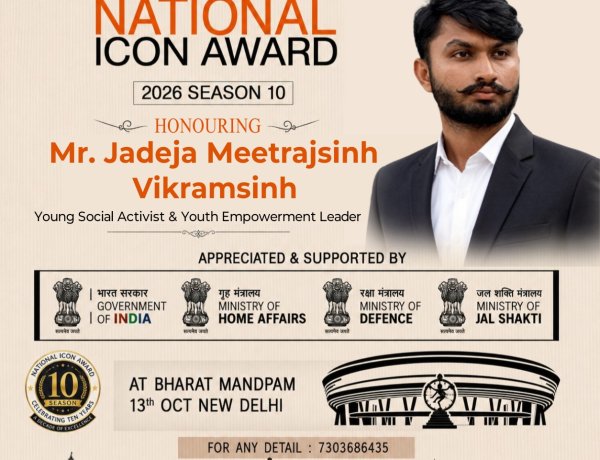 Jadeja Meetrajsinh Vikramsinh to Be Honoured with BYWA National Icon Award 2026 at Bharat Mandapam, New Delhi
