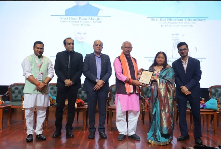Ms. Manshi Tripathi Honoured at the 10th Season of National Icon Award 2026 at Bharat Mandapam, New Delhi