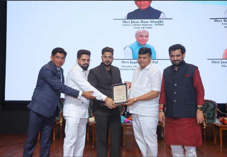 Mr. Veeir Chaudary Honoured at the 10th Season of National Icon Award 2026 at Bharat Mandapam, New Delhi