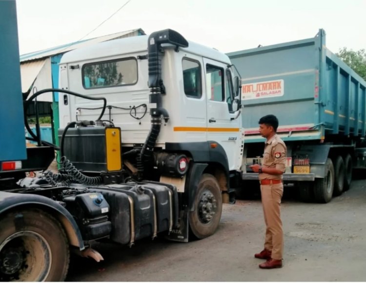 उच्च अधिकारियों के आदेश पर चेकिंग अभियान के दौरान पकड़े 10 डंपर किए गए सीज