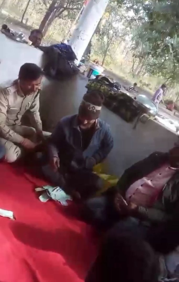 वन विभाग के अधिकारी कर्मचारी का वर्दी पर जुआ खेलते विडियो हुआ वायरल, ग्रामीणों ने की लिखित शिकायत