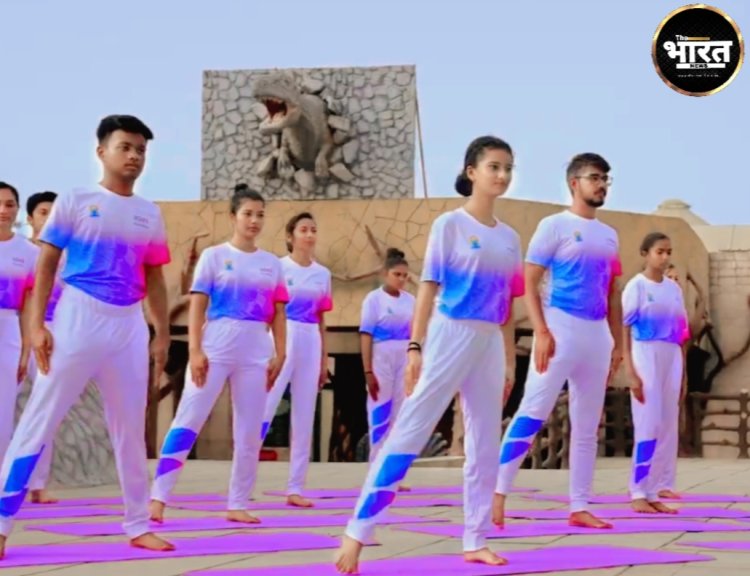 બાલાસિનોર તાલુકાના આઇકોનીક સ્થળ રૈયોલી ડાયનાસોર ફોસીલ પાર્ક ખાતે સૂર્ય નમસ્કાર કાર્યક્ર્મ યોજાયો