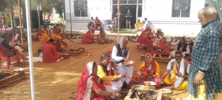 मूर्ति प्राण प्रतिष्ठा के अवसर पर आज 11 कुण्डीय यज्ञ का आयोजन,