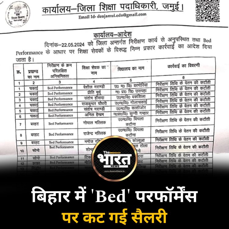बिहार में 'Bed' परफॉर्मेंस पर कट गई सैलरी