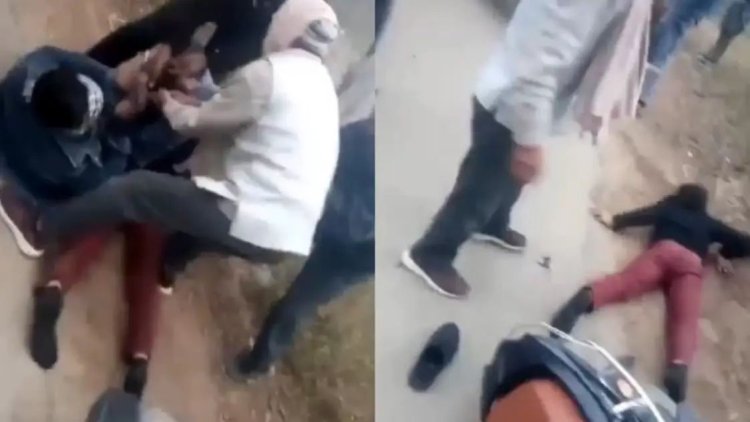 अमरोहा में बीच सड़क पर प्रेमिका का गला दबाने लगा युवक, बोला- 4 साल से प्यार करता हूं, किसी और की नहीं होने दूंगा