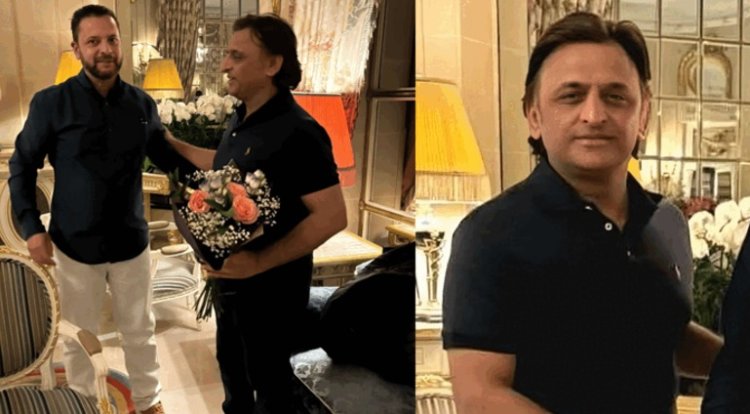 ब्‍लैक टीशर्ट और ट्राउजर पहने अखिलेश यादव को पहचाने क्‍या? लंदन में परिवार संग 15 दिन रहे