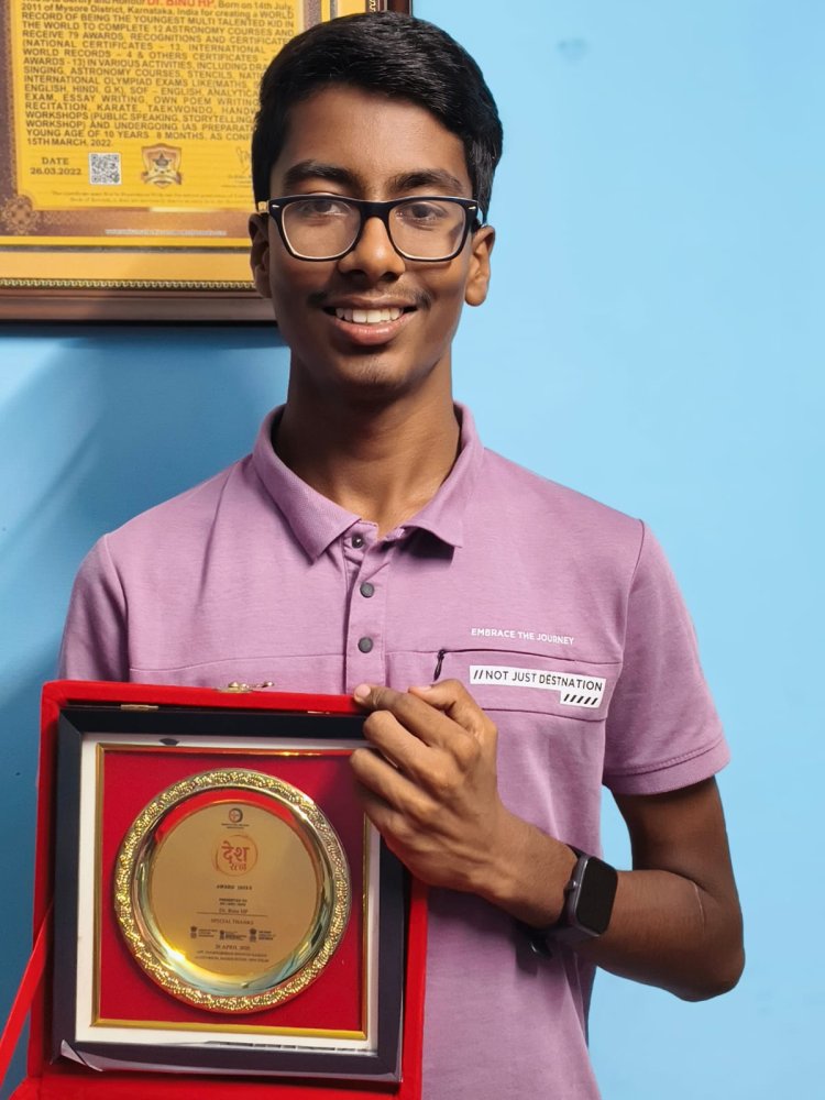 Dr. Binu H P Honored with Desh Ratna Award: A Young Prodigy Who's Inspiring a Nation