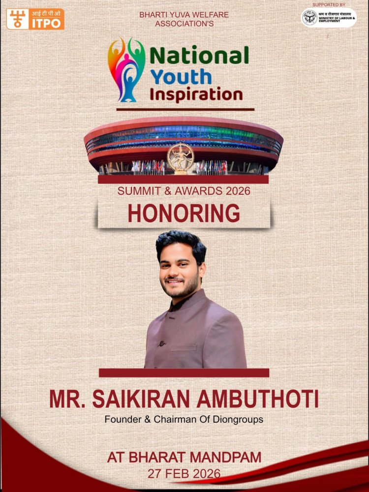 Mr. Saikiran Ambuthoti to Be Honoured with National Youth Inspiration Award 2026