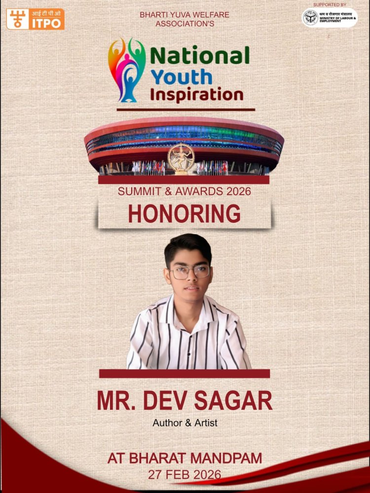 Dev Sagar to Be Honoured at National Youth Inspiration Award 2026 for Historic World Record Artwork